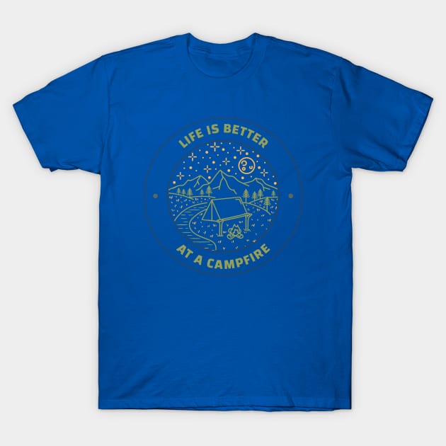 Camping Campfire T-Shirt by Tip Top Tee's